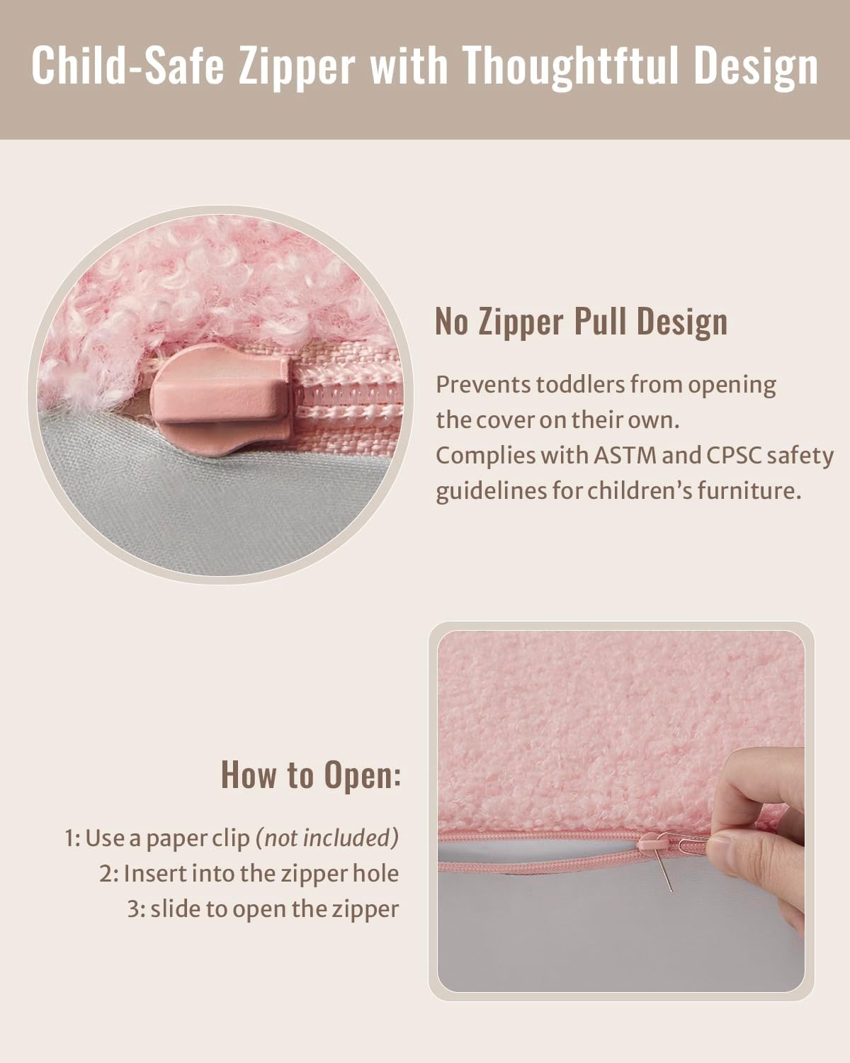 Blissful Diary Toddler Chair Comfy, Foam Kids Chair with Soft Teddy Plush, Toddler Reading Chair with Cute Arclet Designs- Blush Pink