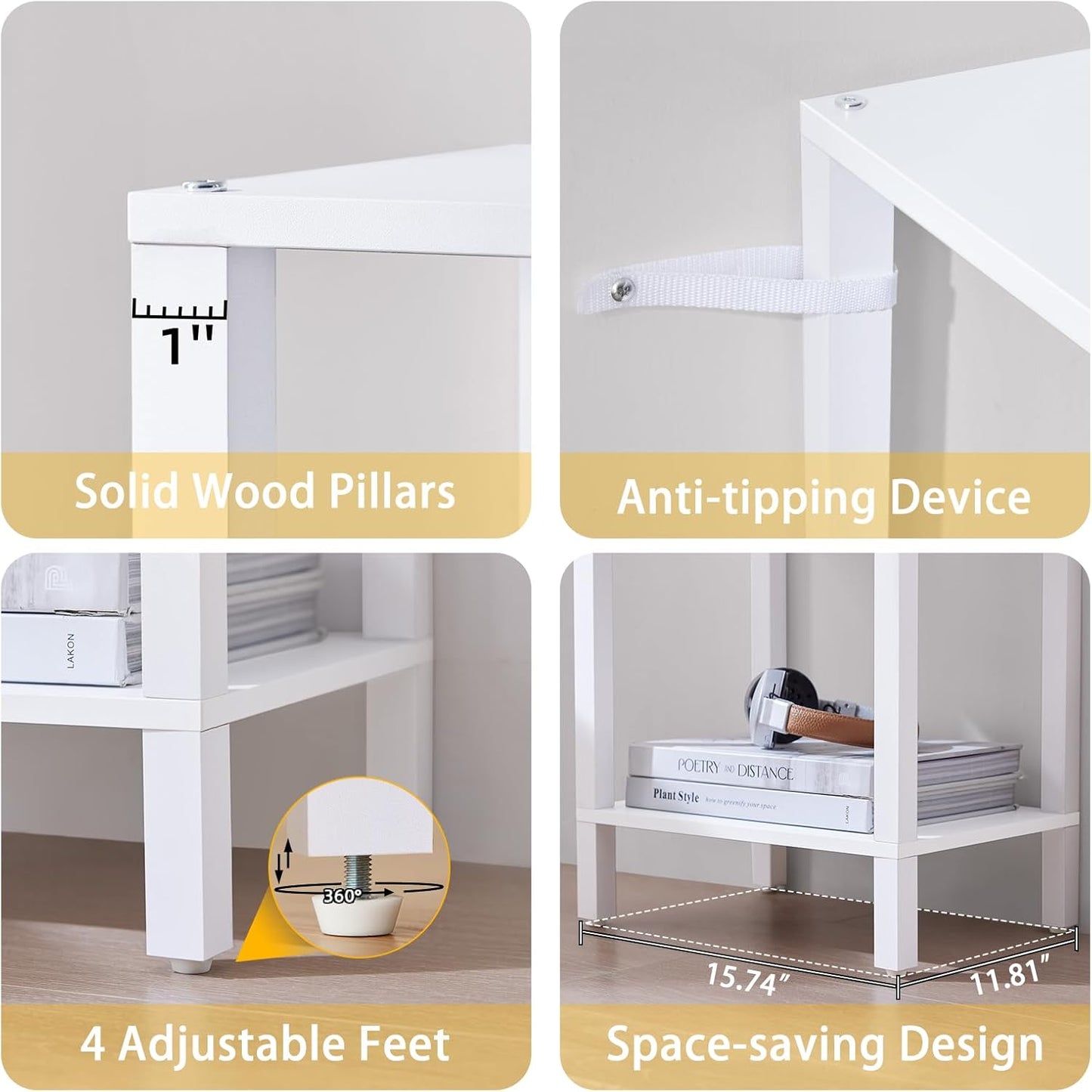 66in Tall Bookshelf 6-Tier Small Narrow Bookcase, Skinny Book Shelf for Small Space, Farmhouse Slim Shelf with Storage, Wood Freestanding Display Thin Bookshelves for Living Room, Office, White