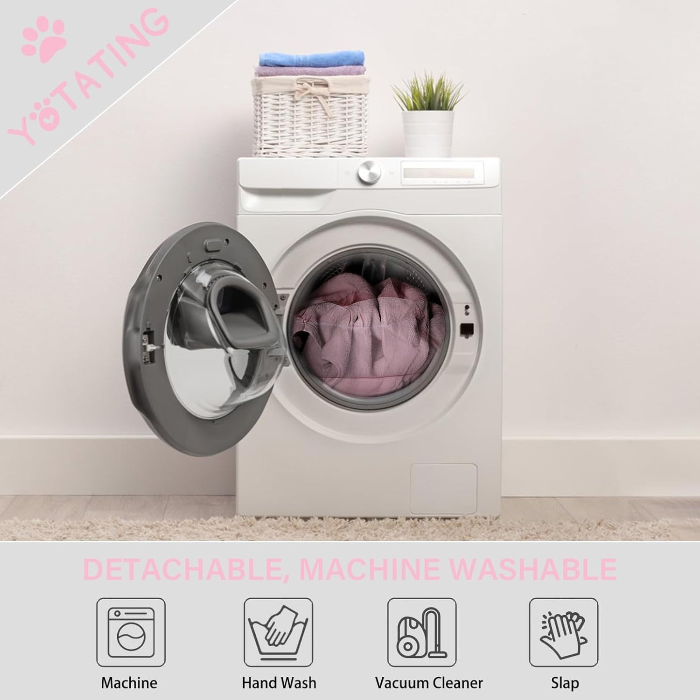 Lazy Chair with Ottoman, Comfy Reading Lounge Chair with Footstool & Throw Pillow Modern with Armrests & Side Pocket for Living Room, Bedroom, Dorm Room, Pink