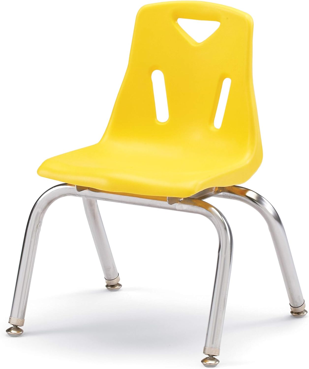 Berries Jonti-Craft 8142JC6007 Stacking Chairs with Chrome-Plated Legs, 12" Height, Yellow, Pack of 6