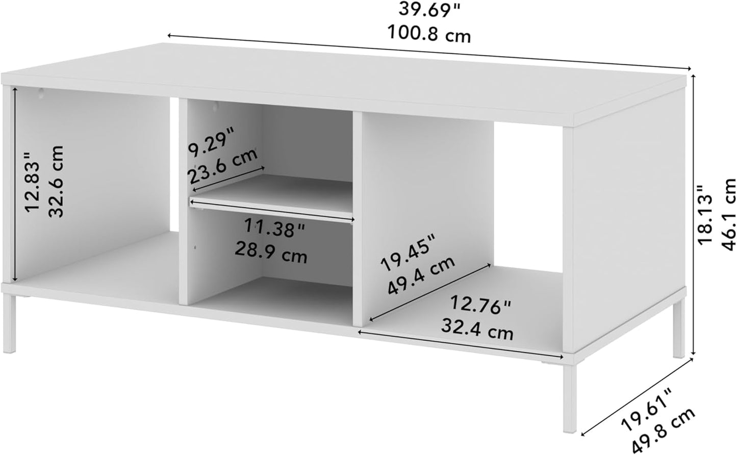 Bush Home Essence Coffee Table with Storage, Living Room Furniture, Essence Collection, Black Stipple