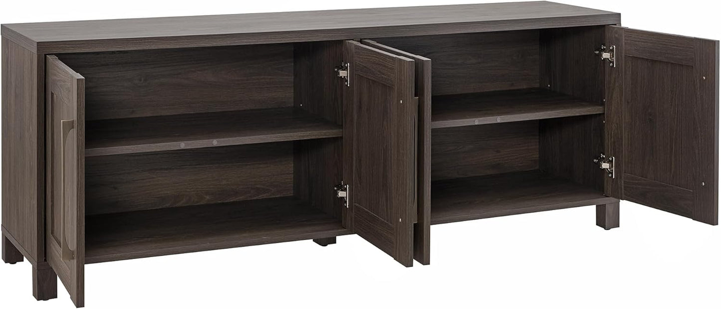 Henn&Hart Rectangular TV Stand for TV's up to 80" in Alder Brown, TV Stands for the Living Room
