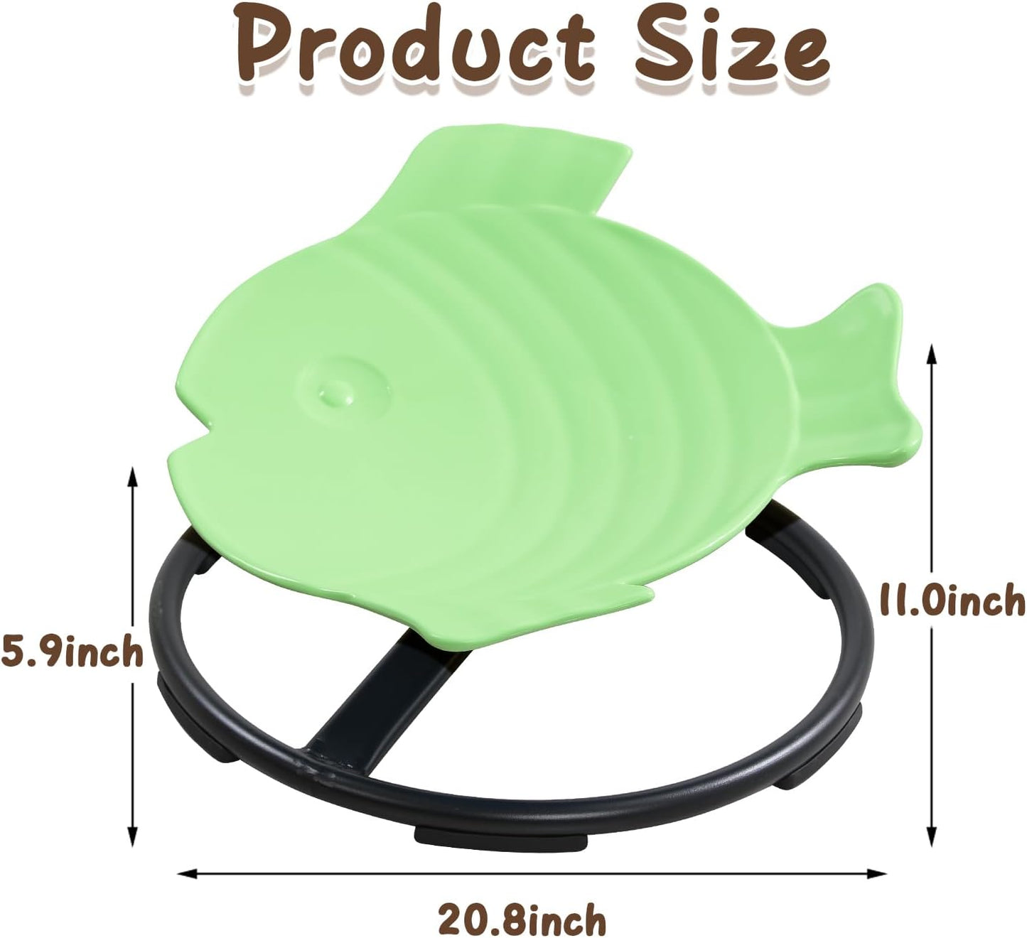 Spinning Chair for Autistic Kids, Sensory Toys for Kids With Autism, 360° Sensory Swivel Chair, Fish-Shaped Spin Seat for Children With ADHD, Safe & Smooth Sit and Spin Improve Balance (Green)