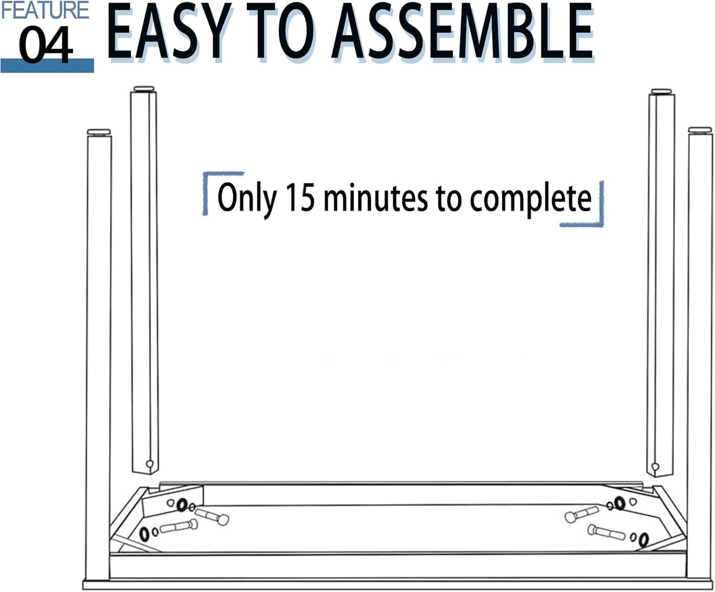 55 Inch Desk - Sturdy Metal Frame Computer Desk, Spacious Office Desk & Writing Desk with Easy Assembly, Durable Workstation for Home Office
