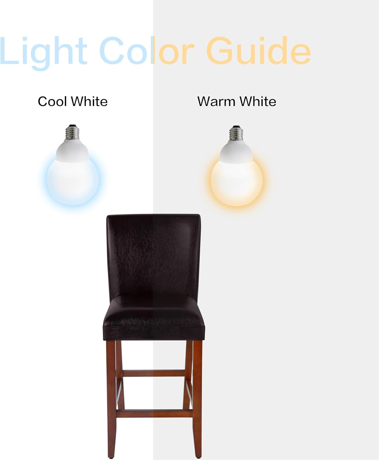 HomePop Home Decor | Classic Counter Height Bar Stools | 29 Inch Bar Stools | Decorative Home Furniture (Dark Brown Faux Leather) Single Pack