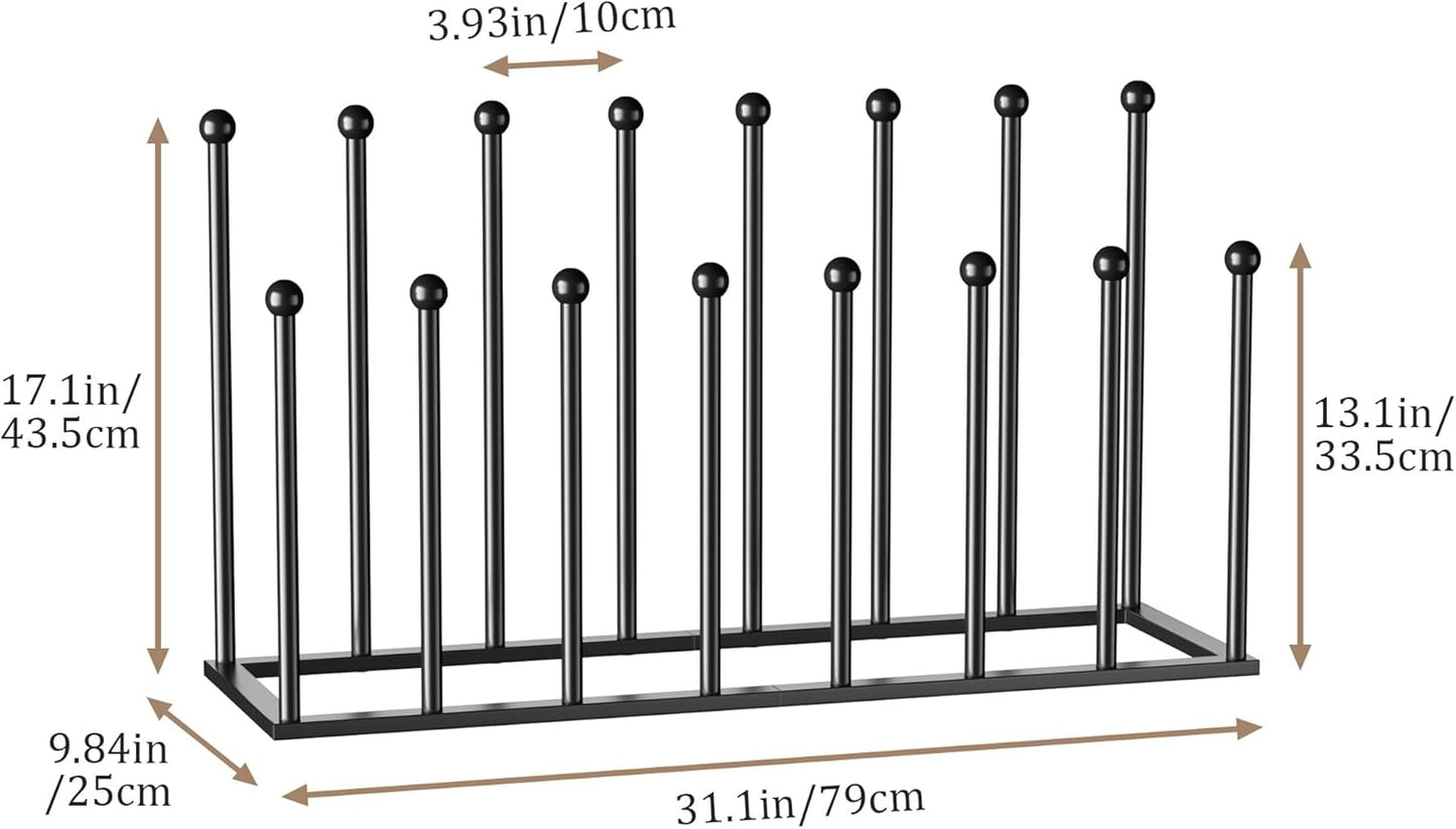 pickpiff Free Standing Shoe Racks - Black Metal Boot Rack Organizer Tall Boots for Dorm Room, Closet, Entryway, Bedroom, Patio Outdoor, Hallway, Black, Shoe Storage Fit for 8 Pairs