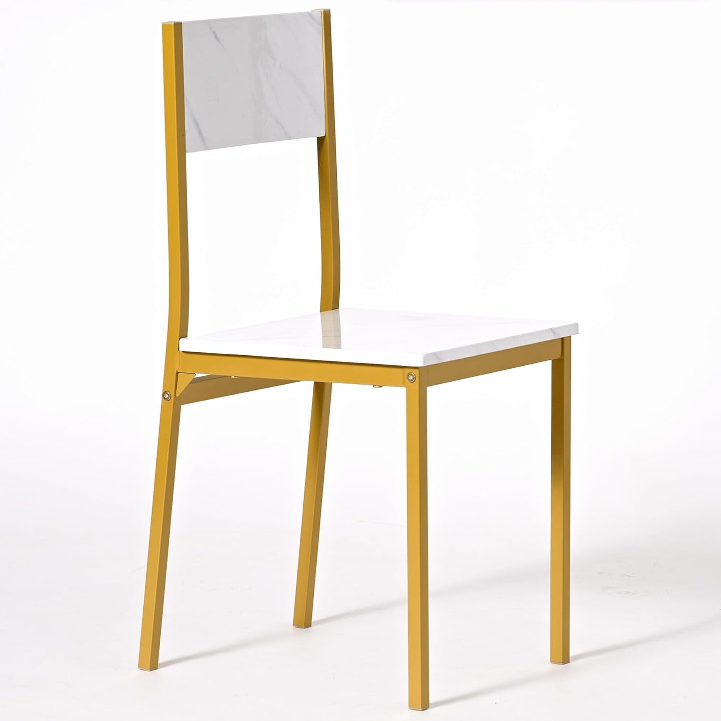 SogesHome 4-Piece Dining Table Set for 4 - Space-Saving Kitchen Set with Bench and Chairs, Ideal for Restaurants and Coffee Shops, Golden