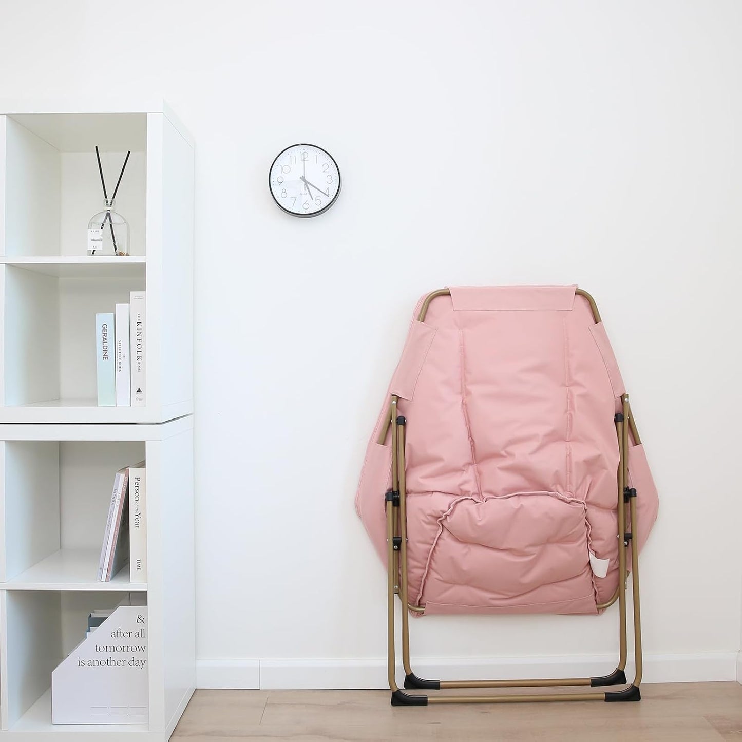 Hexagon Foldable Living Room Chair, Saucer Chair for Adults, Comfy Bedroom Lounge Chair, Moon Chair, Lazy Folding Chair for Dorm Rooms(Chair-Pink)