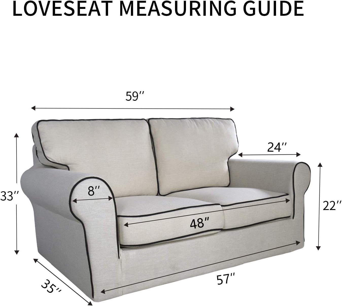 PureFit Reversible Sofa Cover Water Resistant Loveseat Couch Cover, Machine Washable Furniture Cover with Non-Slip Foam and Adjustable Strap for Dogs, Pets (Loveseat, Grayish Green/Ivory)