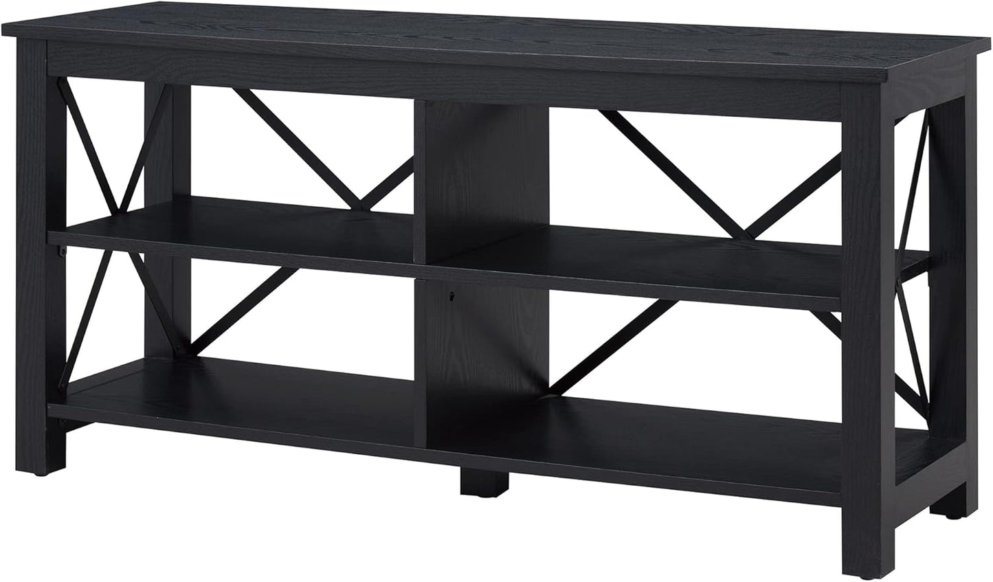 Henn&Hart Rectangular TV Stand for TV's up to 55" in Black, TV Stands for the Living Room