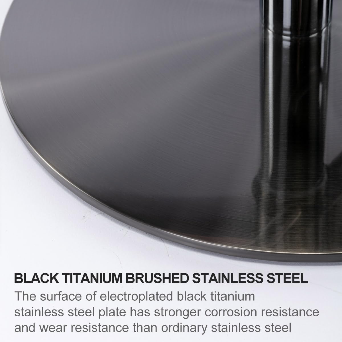 Black Titanium Stainless Steel Bar Stools,Grade Modern Leather Bar Chair with Backrest,Swivel Adjustable Height for Kitchen Counter and Dining Room (Grey Leather-2pcs)