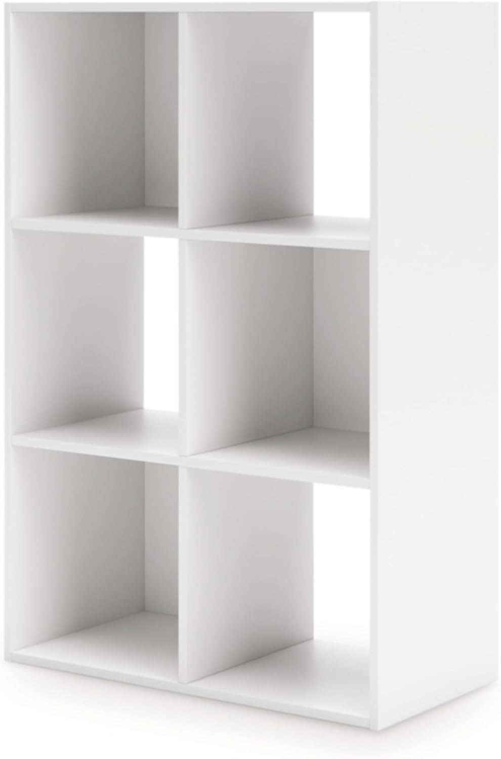 Signature Design by Ashley Onita Modern 3-Tier Floor Standing 6 Cube Organizer for Living Room, White