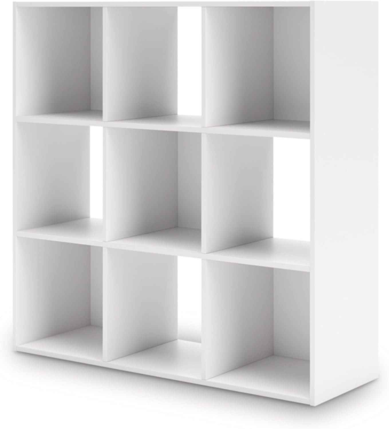 Signature Design by Ashley Onita Modern 3-Tier Floor Standing 9 Cube Organizer for Living Room, White