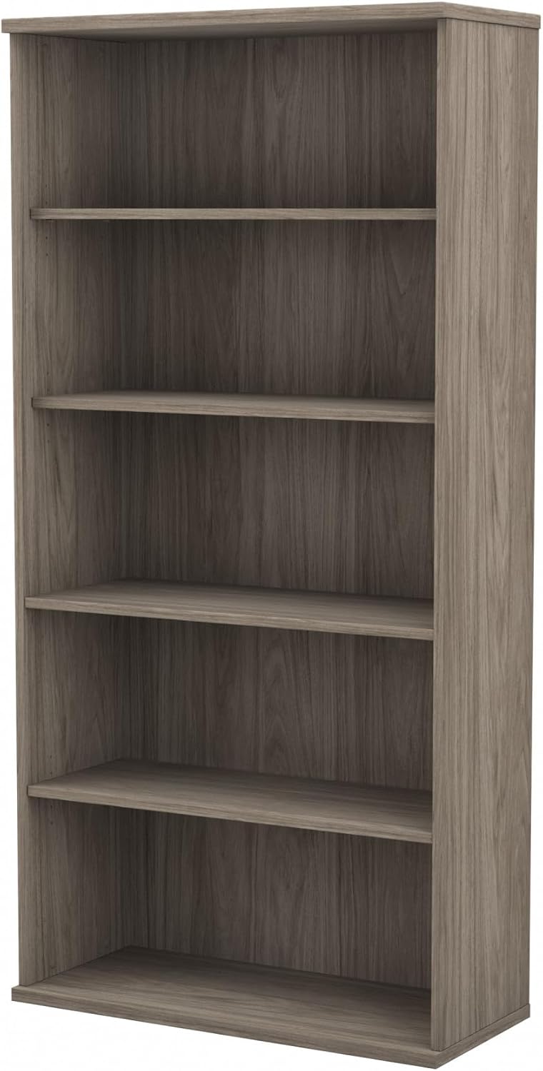 Bush Business Furniture Studio C 73" H 5-Shelf Bookcase with Adjustable Shelves, Modern Hickory Laminated Wood (SCB136MH)