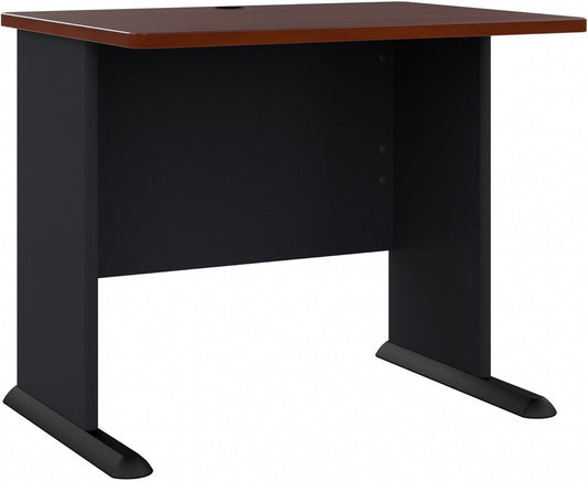 Bush Business Furniture Series A 36W Small Desk in Hansen Cherry and Galaxy, Compact Computer Table for Home or Professional Office