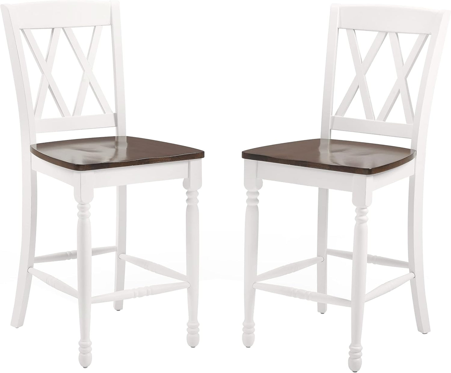 Crosley Furniture Shelby Wood X Back Counter Height Bar Stools Set of 2
