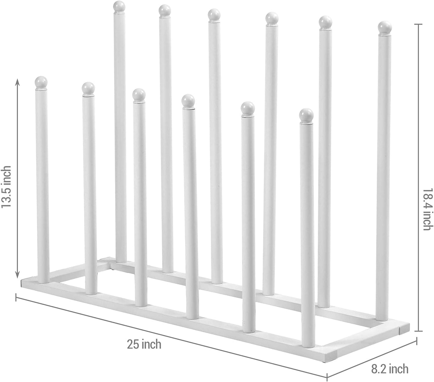 MyGift Modern White Metal Free Standing Boot Shoe Rack Organizer, Tall Boot Shaper Storage Stand, Holds up 6 Pairs of Tall Boots