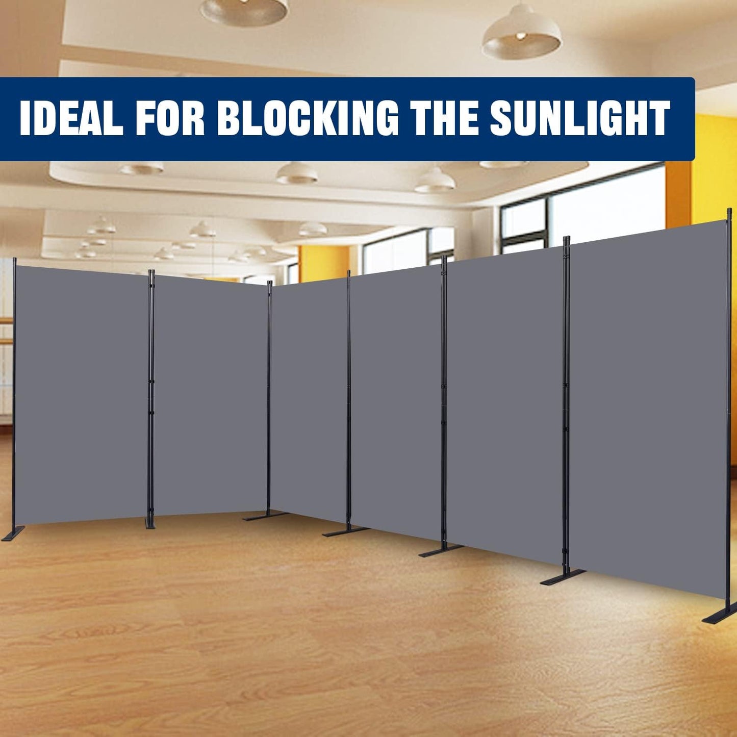 Room Divider 6FT Portable Room Dividers and Folding Privacy Screens, 204'' W Fabric Divider for Room Separation, 6 Panel Partition Room Dividers Freestanding Wall Divider Screen for Dorm Studio Office