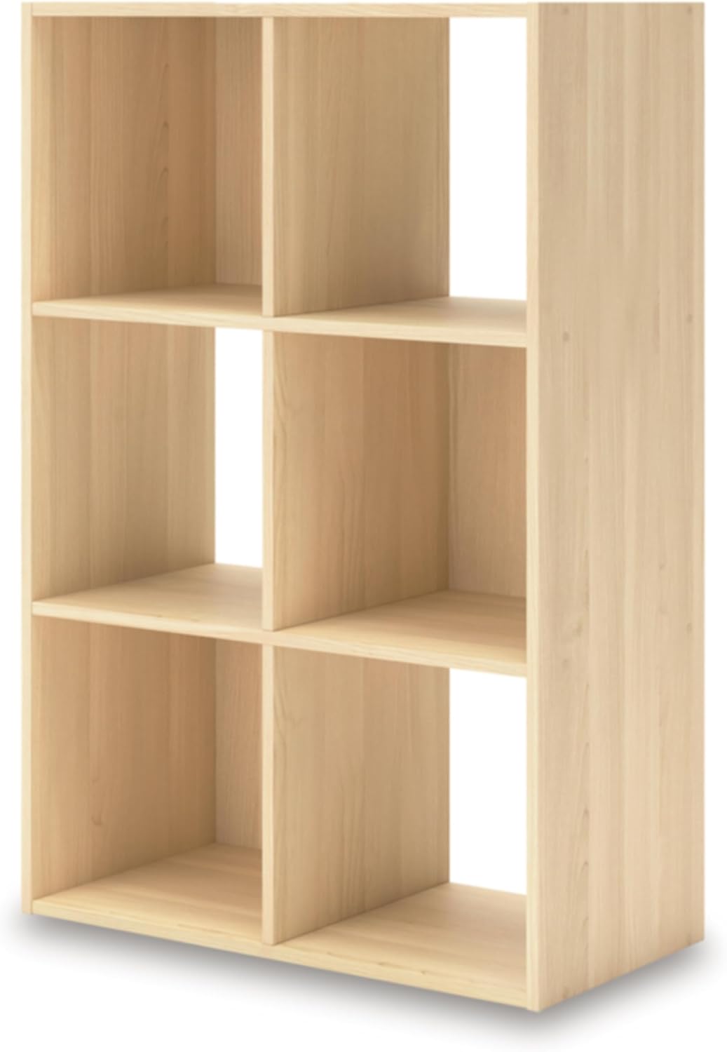 Signature Design by Ashley Piperton Contemporary 3-Tier Floor Standing 6 Cube Organizer for Living Room, Light Brown