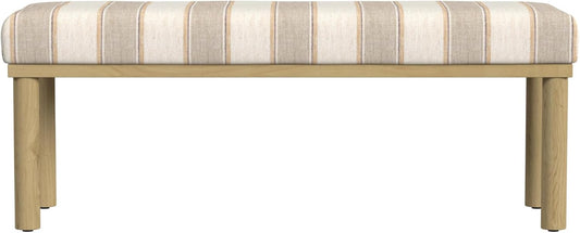 HomePop Oslo Decorative Bench -Wide Tan Stripe