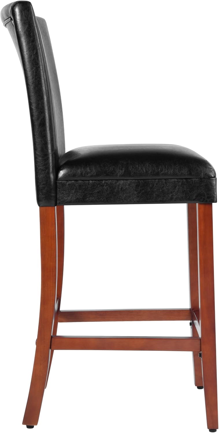 Homepop Home Decor | Classic Counter Height Bar Stools | 29 Inch Bar Stools | Decorative Home Furniture (Black) Single Pack