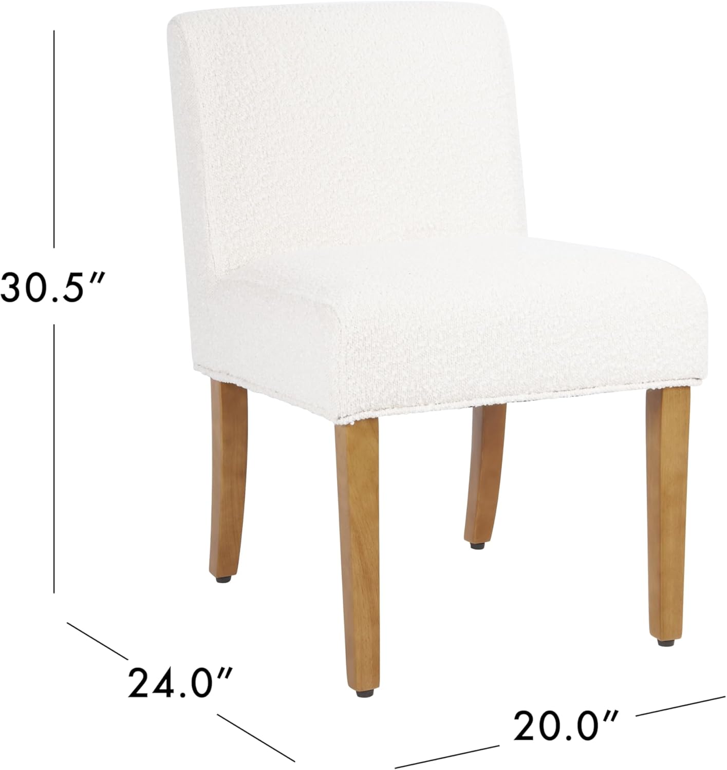 HomePop Home Decor | Upholstered Dining Chairs with Low Back |Decorative Home Furniture, Cream Boucle (Single Pack)
