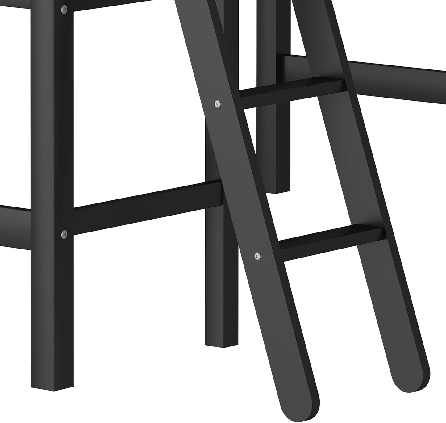 Hillsdale Caspian Youth Solid Wood Twin Loft Bed for Kids Room, Black