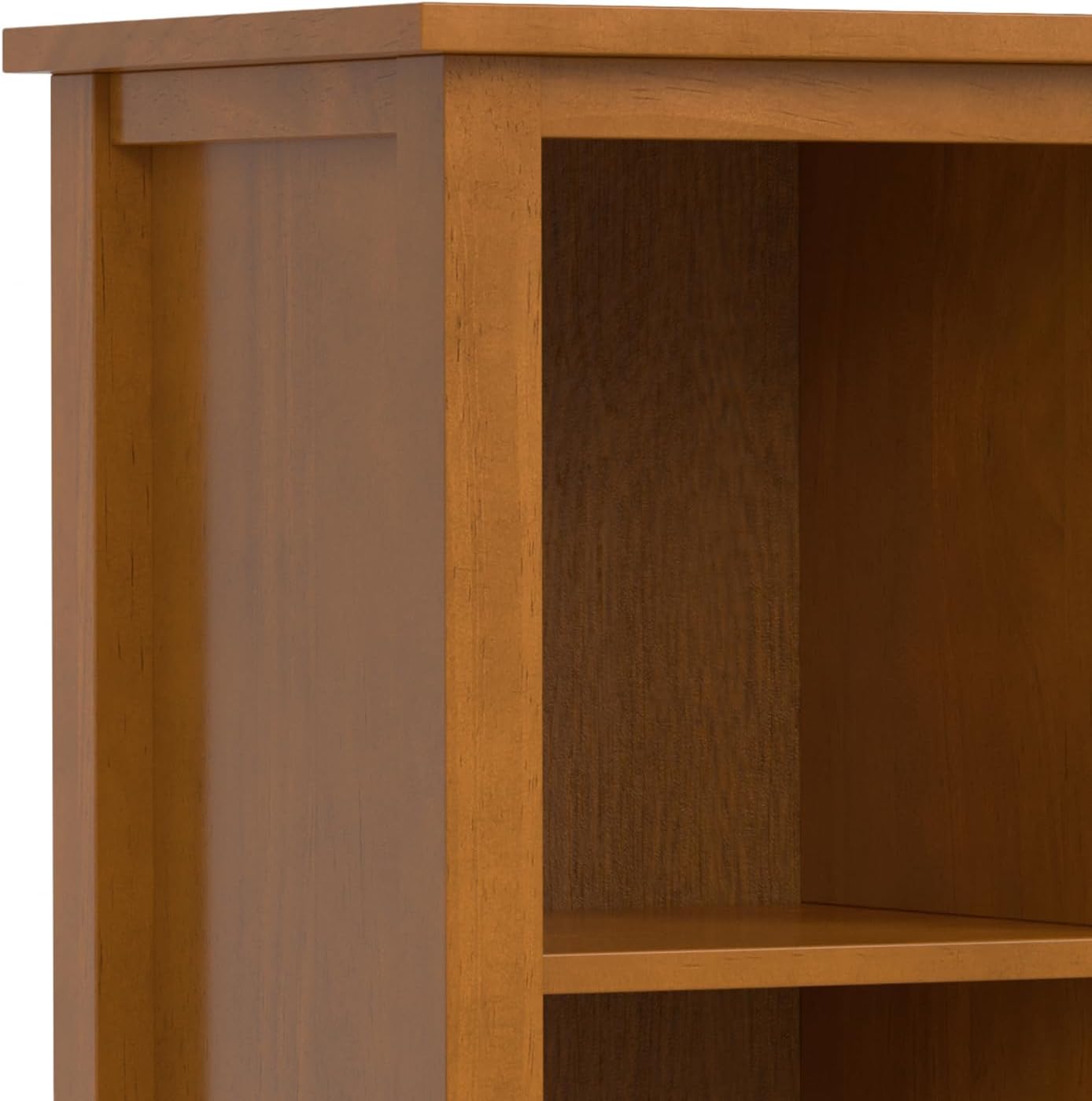 SIMPLIHOME Warm Shaker Bookcase - 44 inch Tall 9-Cube Solid Wood Cube Organizer in Light Golden Brown, Transitional Storage for Living Room, Study Room or Office with Fixed Shelves and Tapered Legs