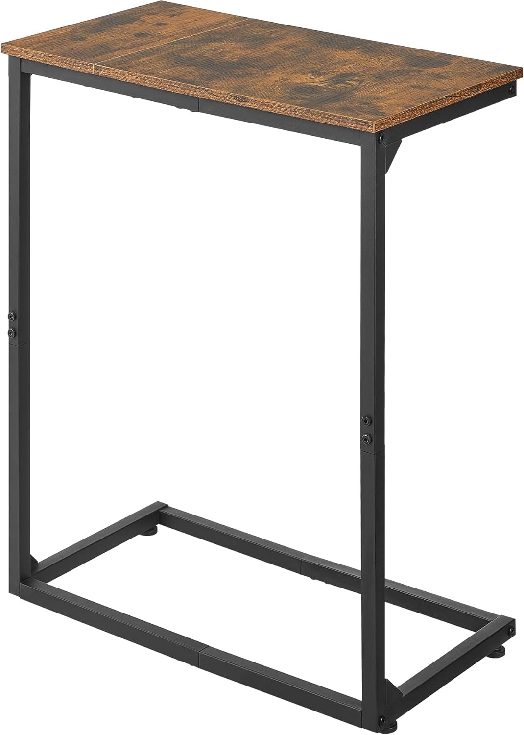 C Shape End Table, Large Surface Couch Table, C Table Sofa Side End Table, Side Table for Couch Slide Under, for Living Room, Bedroom, Home Office, Rustic Design, 21.7" D x 11.8"W x 26.4"H