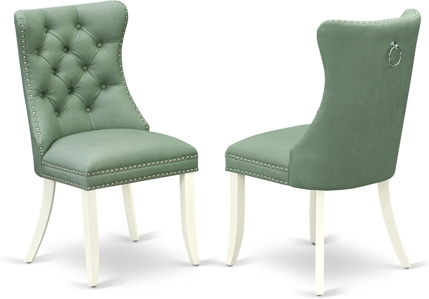 East West Furniture DODA9-LWH-22 9 Piece Kitchen Set Consists of a Rectangle Dining Table with Butterfly Leaf and 8 Polyester Fabric Padded Chairs, Linen White