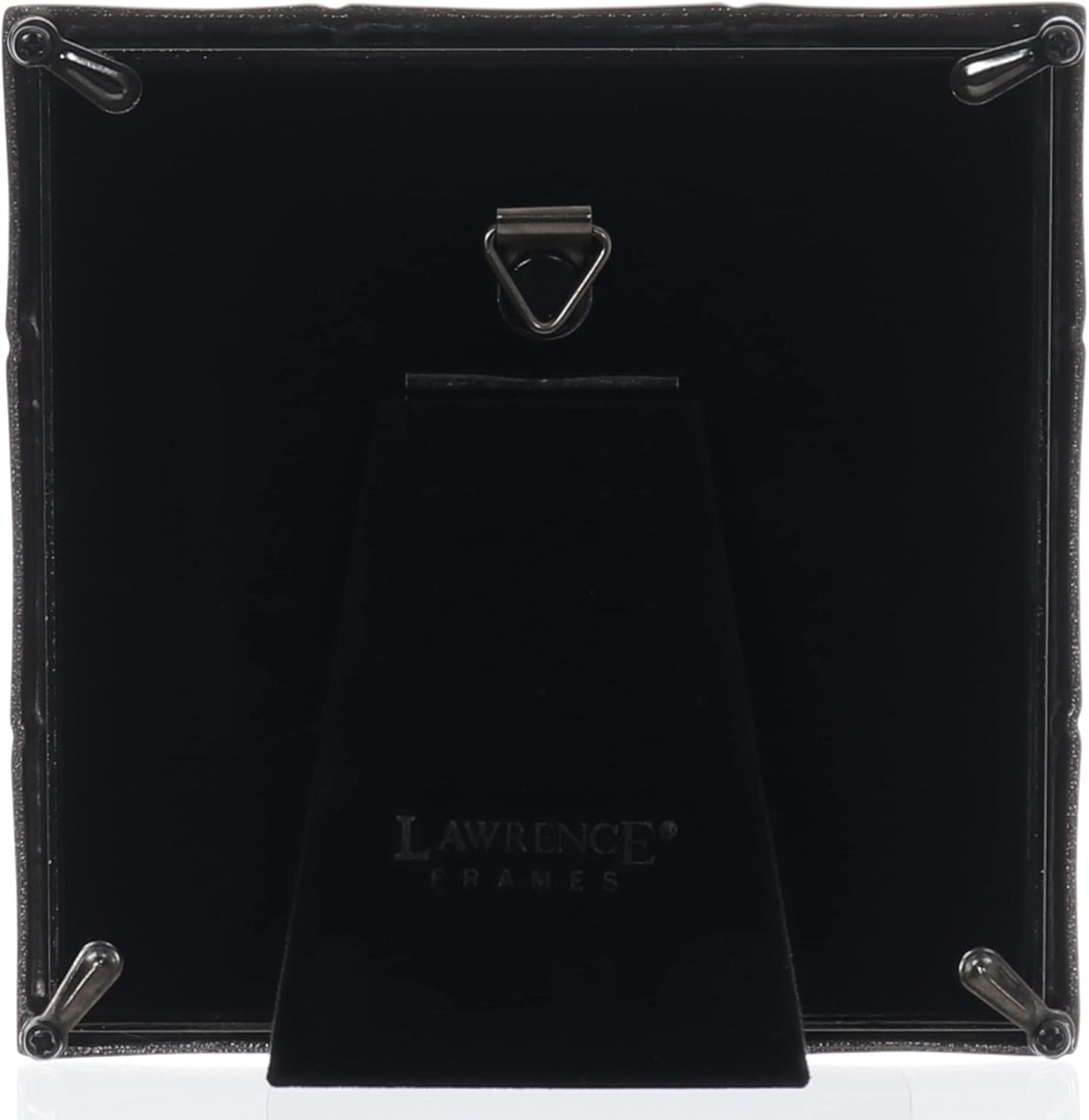 Lawrence Frames 4x4 Black Polished Metal Picture Frame with Bamboo Design