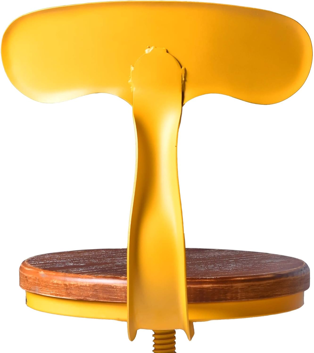 Topower Farmhouse Kitchen Stool, Industrial Counter Stool, Kitchen Deco Round Seat Standard Height Adjustable Swivel Bar Stools with Backrest Indoor House Design Iron Backrest Antique Yellow Set of 2