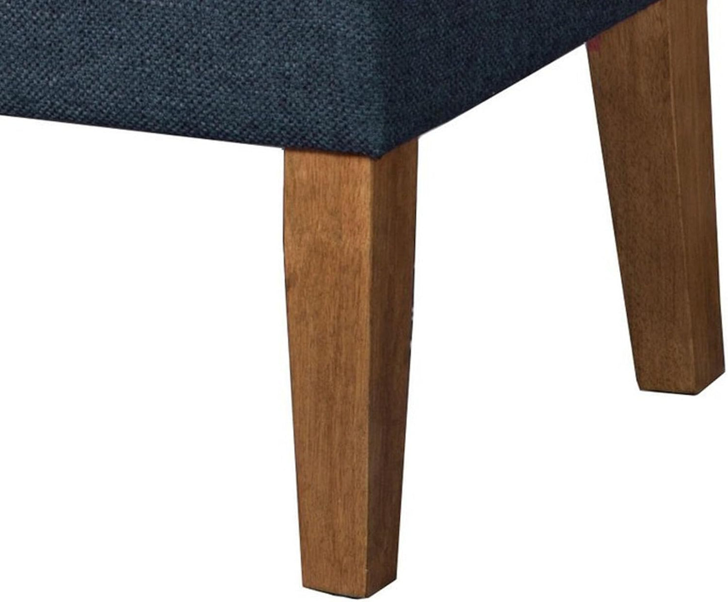 Homepop Home Decor | Upholstered Decorative Storage Ottoman Bench | Ottoman Bench with Storage for Living Room & Bedroom | Decorative Home Furniture, Navy Large