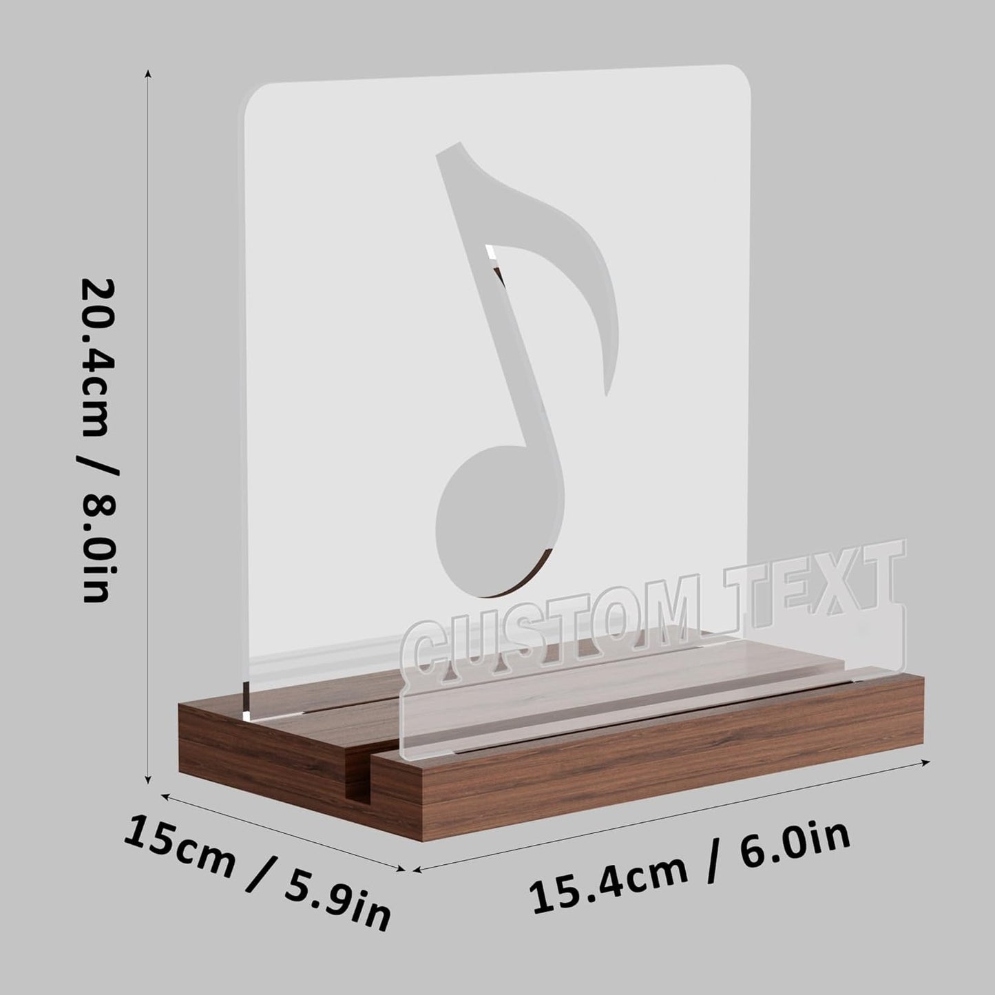 Customized Vinyl Record Stand, Light up Record Holder, Wooden Acrylic Display with Warm White Lights for Albums, Room Decor, for Vinyl Lovers