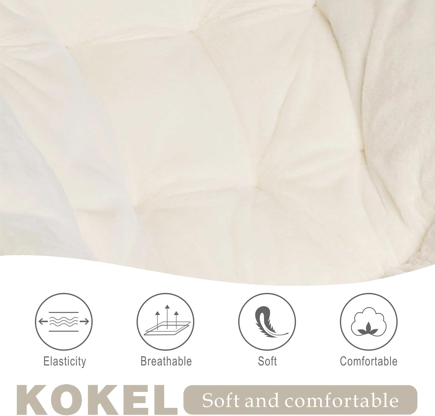 Kokel Plush Folding Chair and Ottoman Padded Metal Frame Living Room Chair (White-TM3)