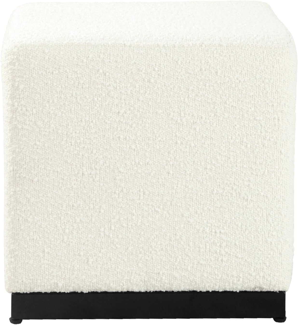 HomePop Cube Ottoman Home Décor |Square Ottoman - Cream Boucle