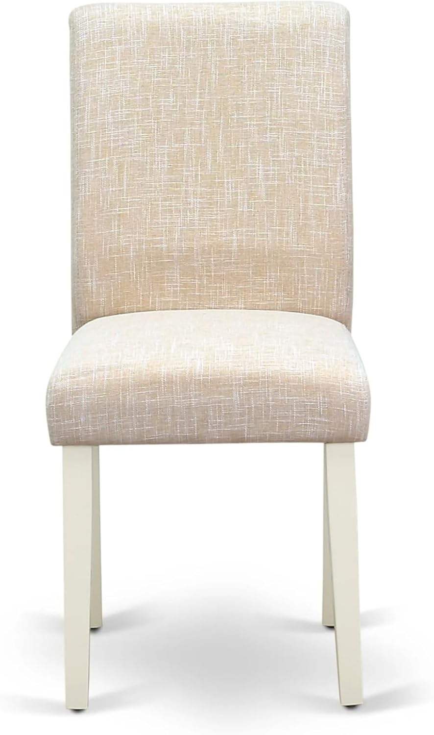 East West Furniture CAAB5-LWH-02 5 Piece Modern Dining Table Set Includes a Rectangle Kitchen Table and 4 Light Beige Linen Fabric Upholstered Chairs, 36x60 Inch, Linen White