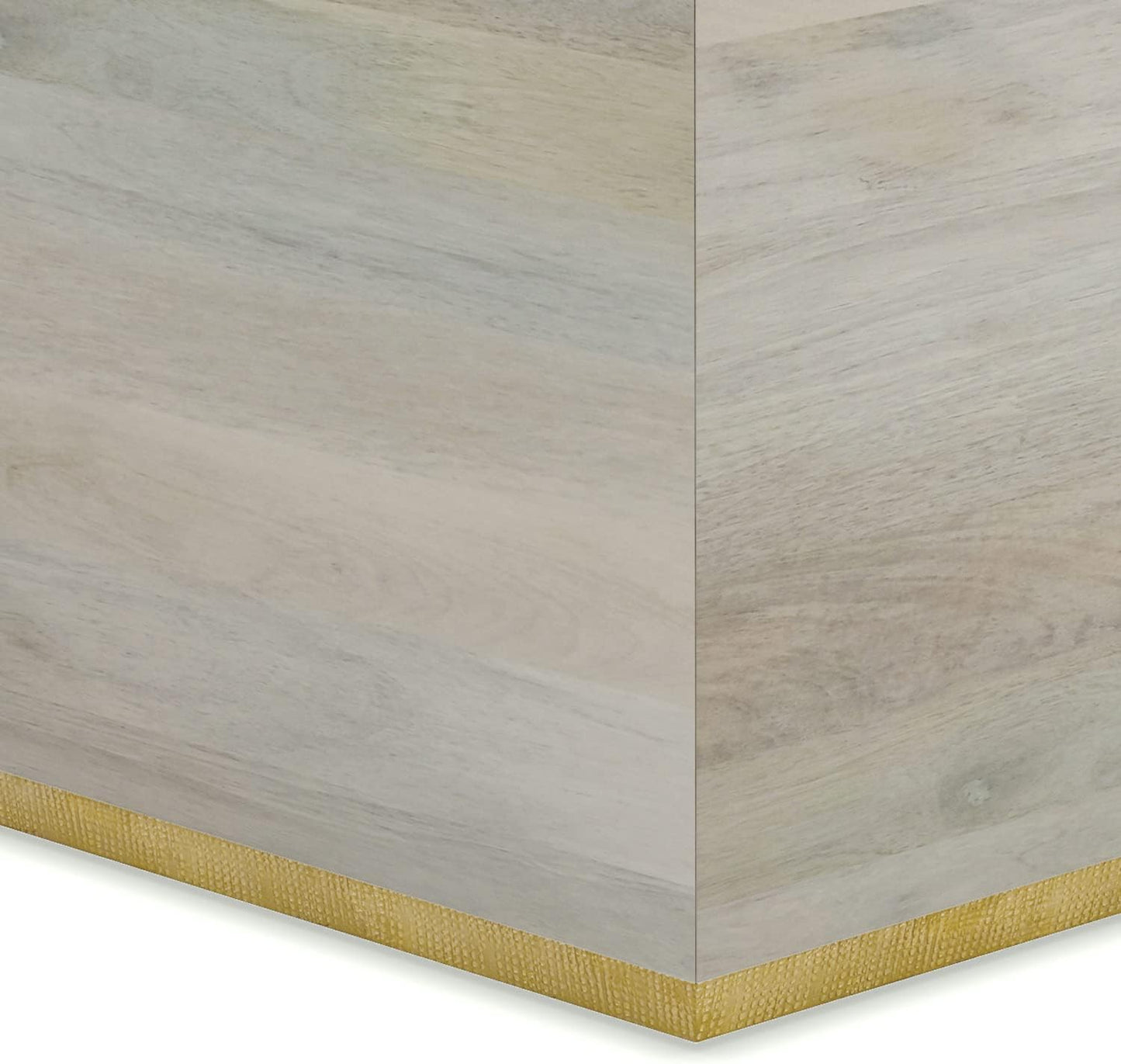 SIMPLIHOME Abba Square Coffee Table - 28 inch Wide Solid Mango Wood Modern Cocktail Table in White Wash, Contemporary Table for Living Room with Low Profile Block Design, Assembled