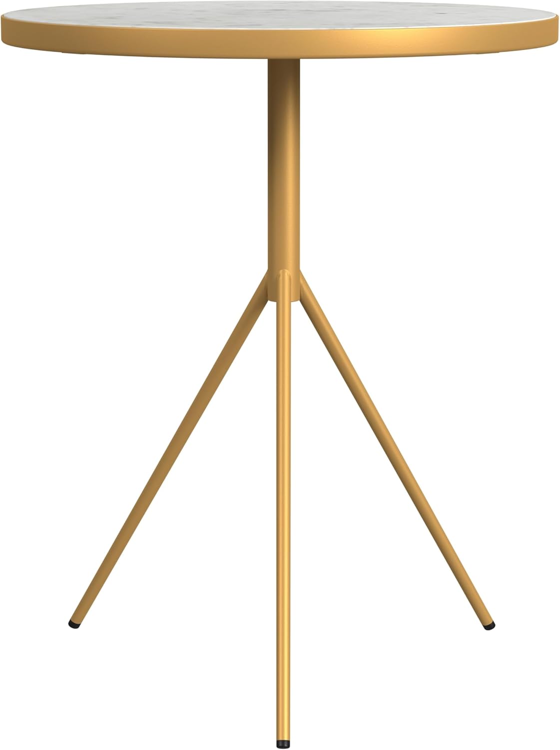 HomePop Marble Top End/Side Round Table with Gold Base