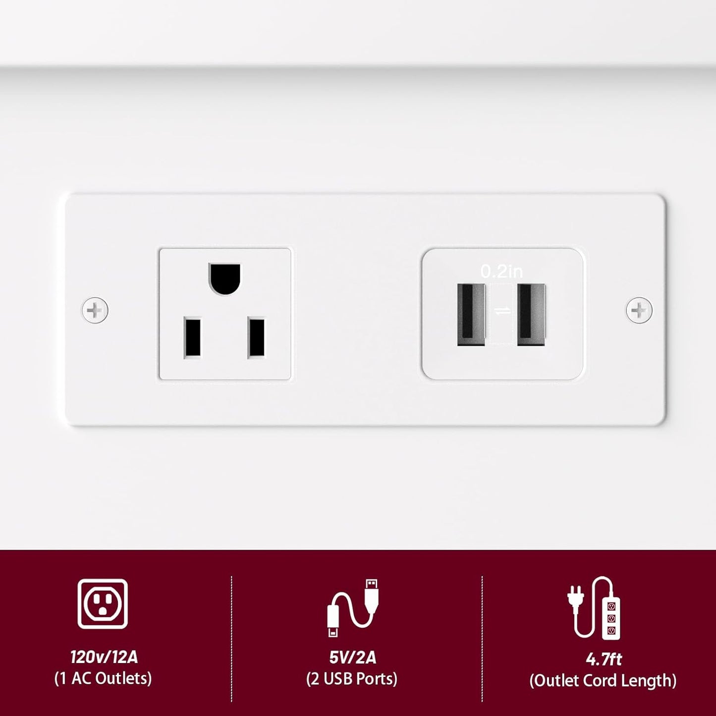 Side Table with Charging Station and Drawer, Narrow End Table with USB Ports and Outlets for Small Space, Living Room, Bedroom and Office, with 4 Wheels (1, White)