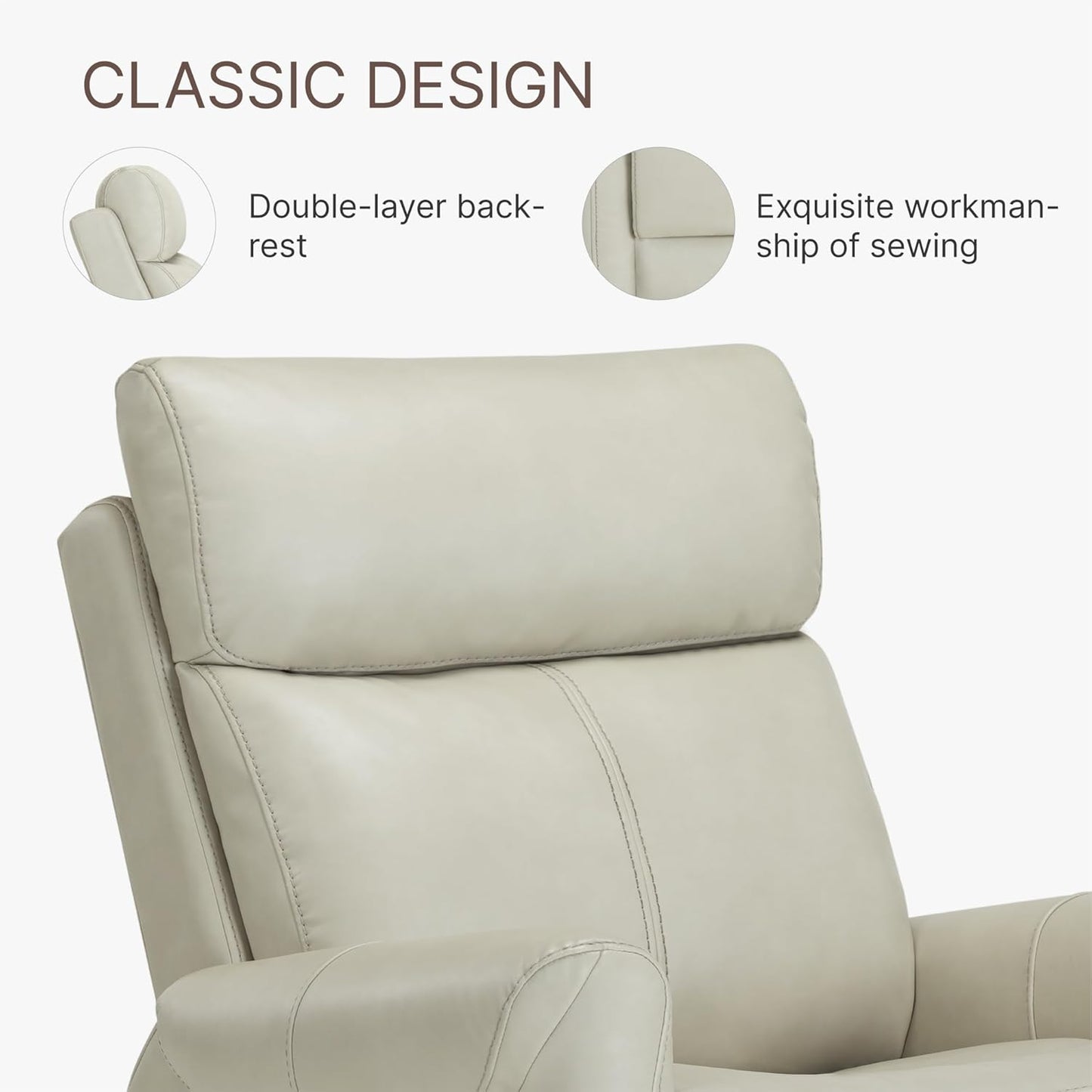 Leather Recliner Chair for Adults Wall Hugger RV Recliner with USB Charging Ports Electric Power Reclining Sofa for Living Room Home Theater Seating Bedroom