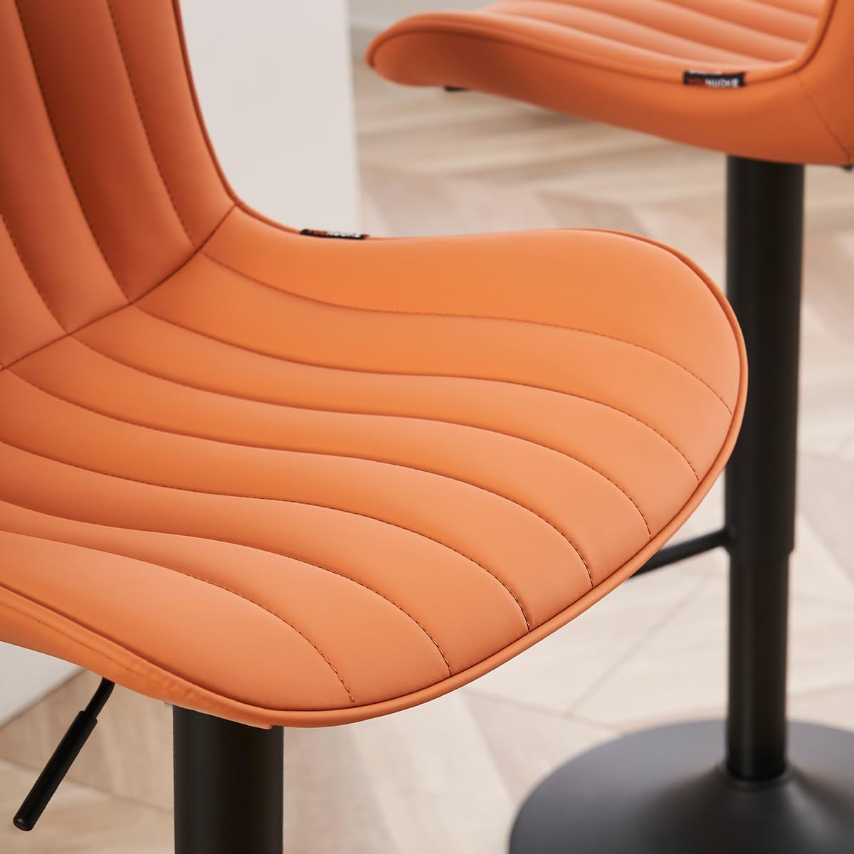 YOUNUOKE Counter Height Bar Stools Kitchen Island Barstools Set of 2 Adjustable Swivel Counter Stool Bar Height Island Chairs with Back, Camel