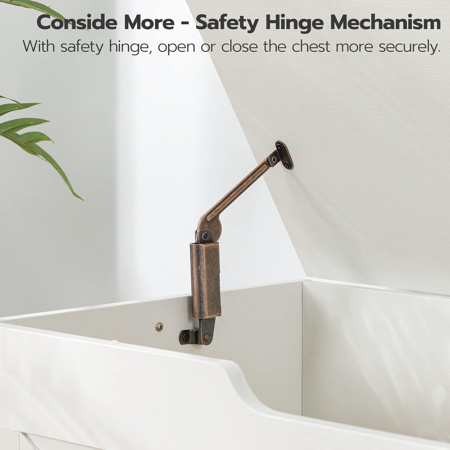 HOOBRO Storage Bench, 39.4” Retro Wooden Storage Chest with U-Shaped Cut-Out Pull, Safety Hinge, Supports 220 lb and Easy Assembly for Toy Box Organizer (White) WT771CW01