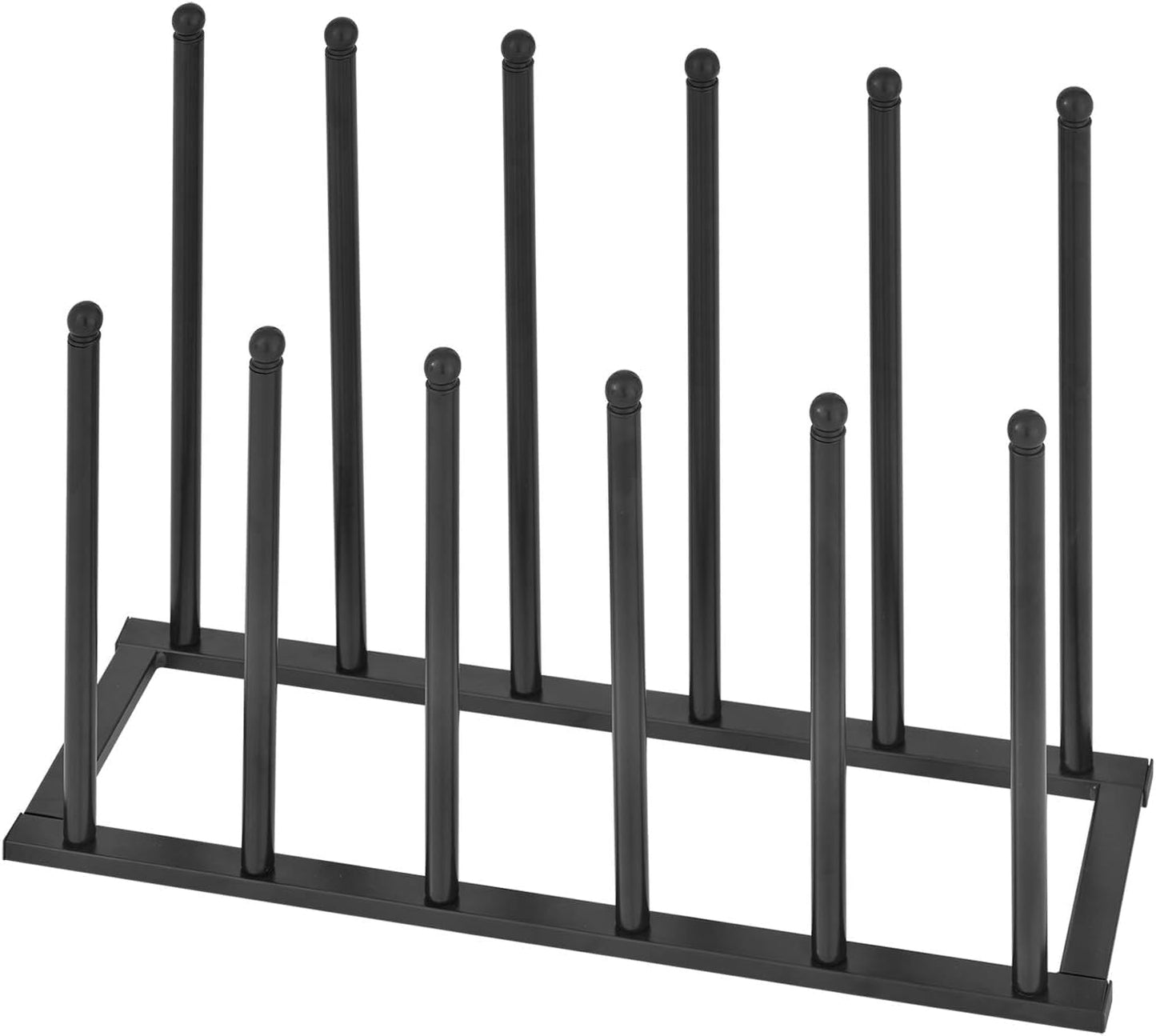 MyGift Modern Black Metal Boot Rack for Tall Boots Storage, Free Standing Entryway Shoe Rack Walk-In-Closet Boot Organizer with 12 Long Posts, Holds 6 Pair