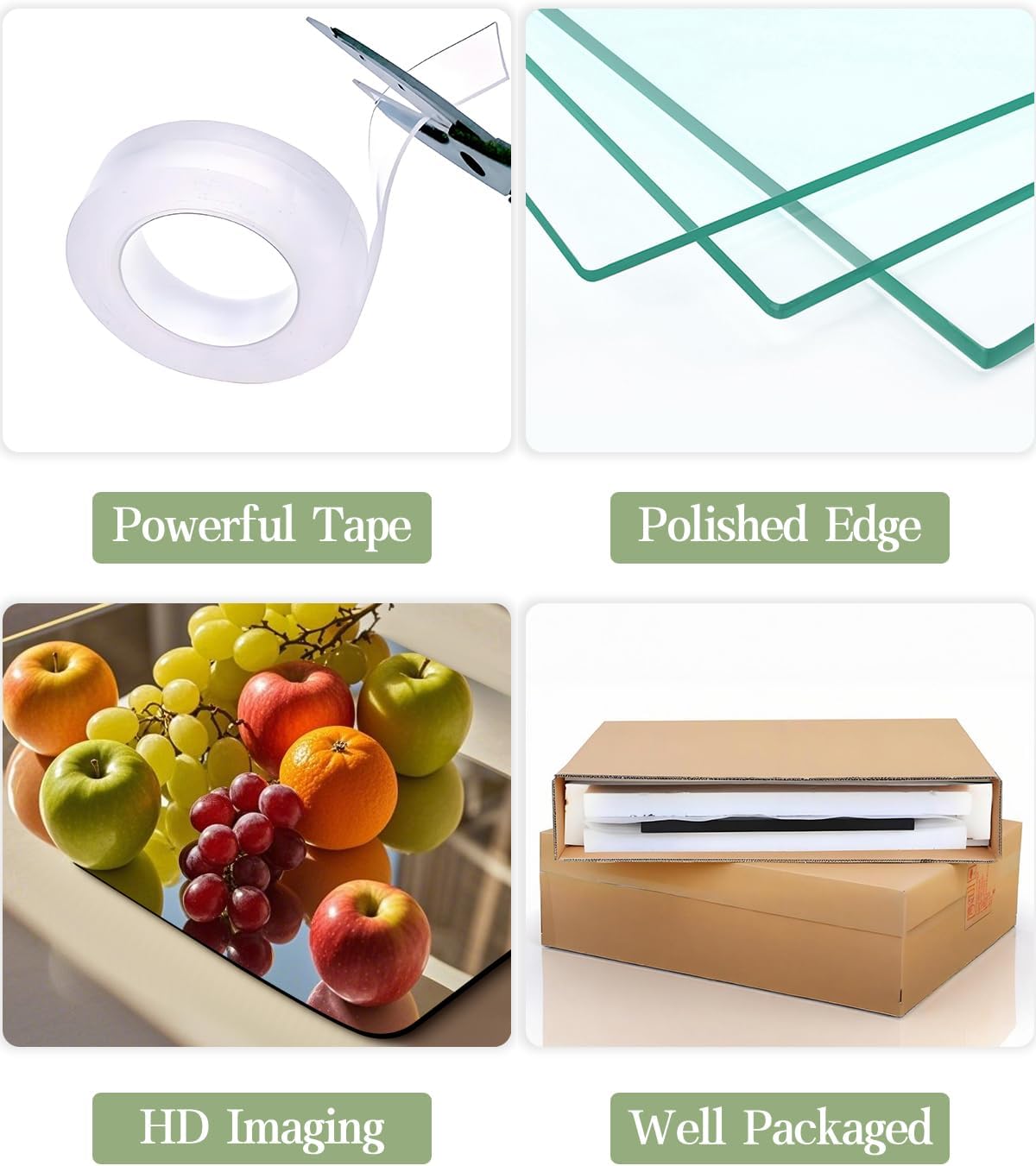 12" x 12" Glass Wall Mirror Tiles for Wall, Frameless Full Length Mirrors Wall Mounted for Home Gym Mirror Yoga Bedroom Dancing Studio Dressing Room (16PCS)