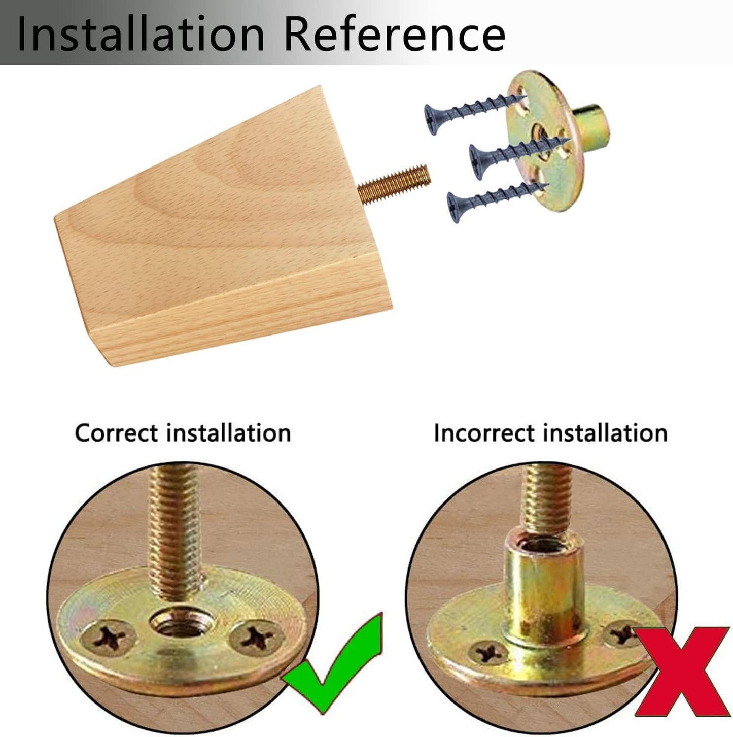 4PCS Wood Furniture Legs 2 inches Square Furniture Legs with Bolt Walnut Sofa Legs Couch Legs Replacement for Legs for Piano Bench, Chest-Turned-Coffee Table (Unfinished Wood Color)