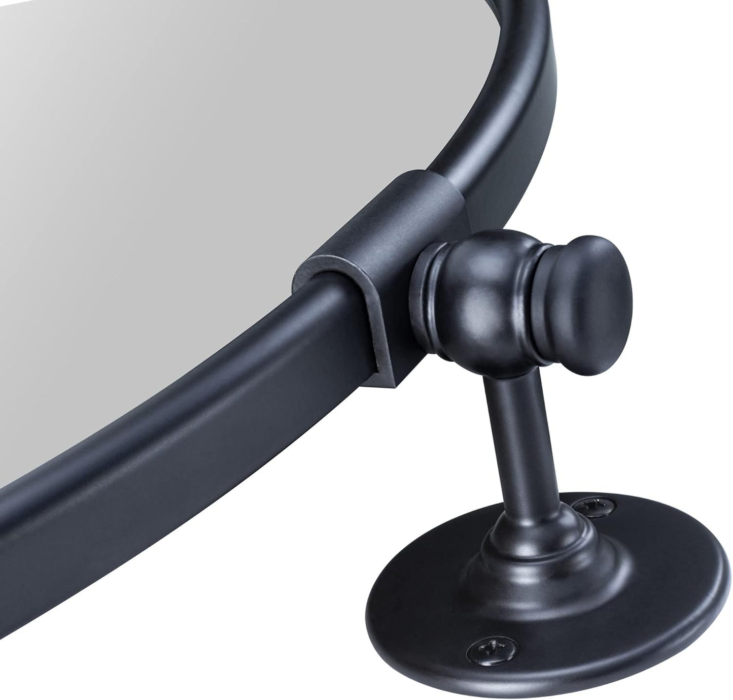 Round Pivot Bathroom Mirror Black Circle Metal Framed Tilting Vanity Mirrors for Wall