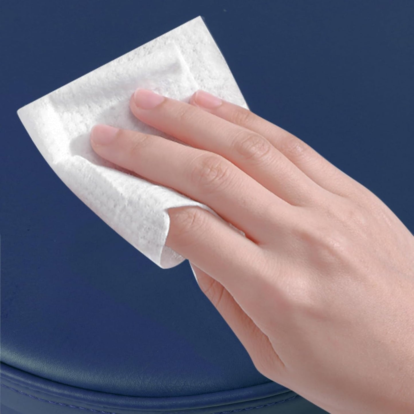 Vintage Short Bar Stools Industrial Swivel Counter Stools 17-24inch Height Adjustable Rustic Leather PU Seat Chairs for Kitchen Island Extra Seat Beside Sofa (Dark Blue)