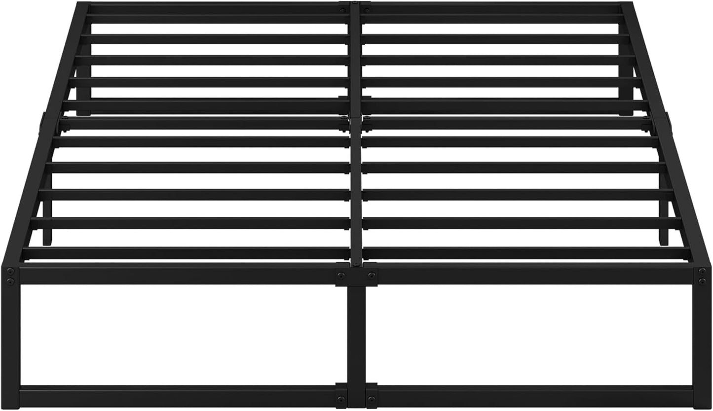 EMODA 12 Inch King Size Bed Frame No Box Spring Needed, Heavy Duty Metal Platform with Steel Slats, Noise Free, Easy Assembly, Black
