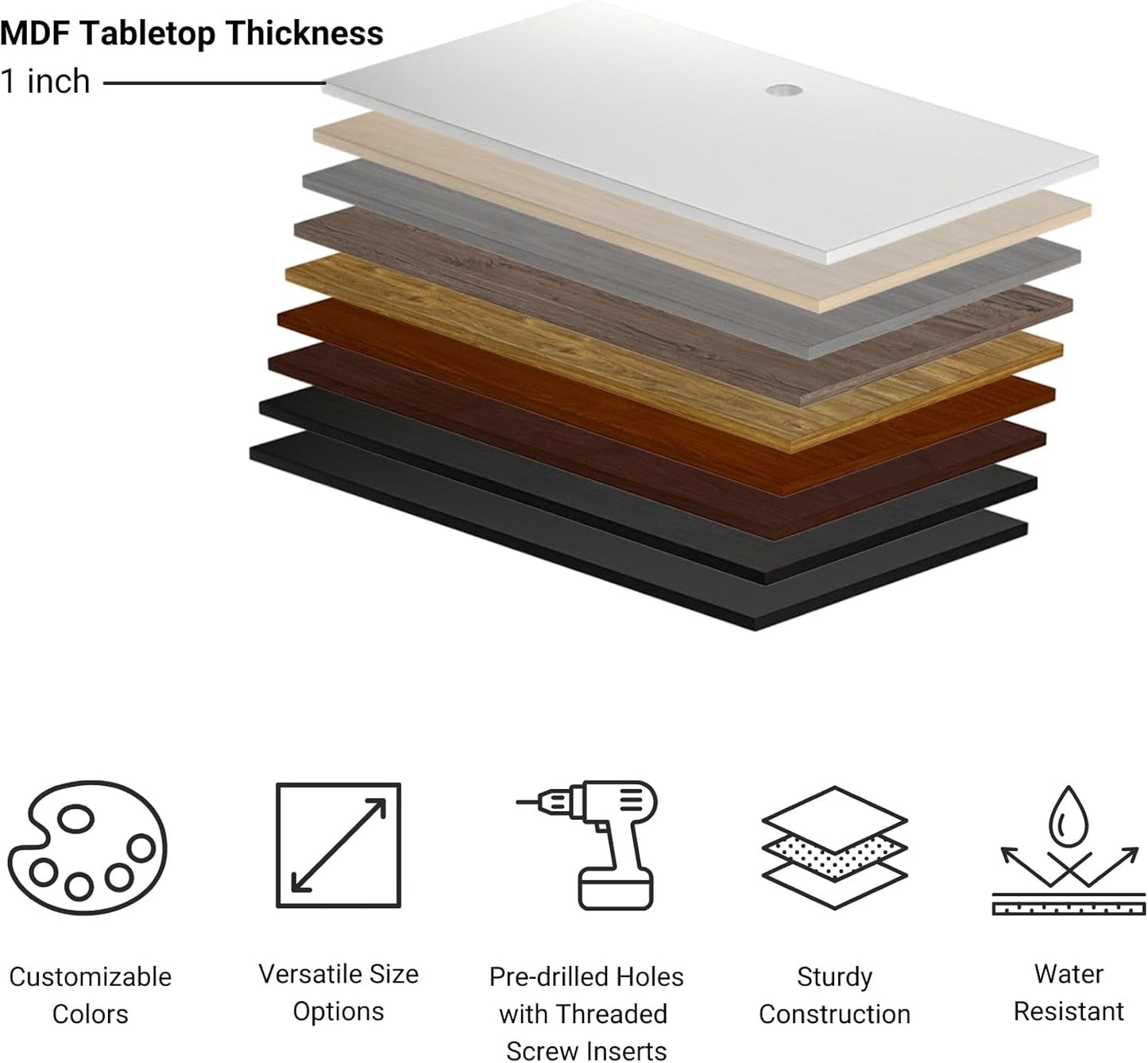 Progressive Desk Stand Up Adjustable Height Electric Standing Desk - 60"x30" Dual Motor, Computer Workstation Sit Stand Table for Home Office - Light Walnut, White Frame